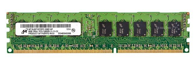 Memory RAM 1x 8GB Micron ECC REGISTERED DDR3  1600MHz PC3-12800 RDIMM | MT18JSF1G72PZ-1G6